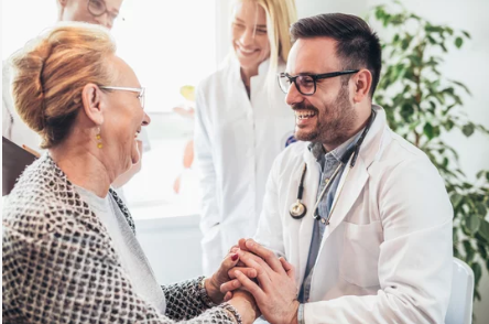 What is tms therapy? Doctor discussing TMS therapy to patient concept image.