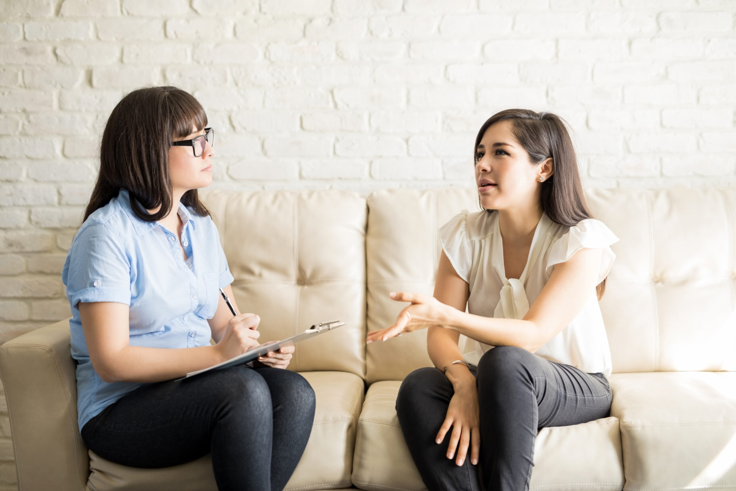 managing treatment resistant depression - two women discussing depression concept image.